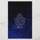 Das ruhige Gebet mit blauem Hintergrund Briefpapier (Vorderseite)