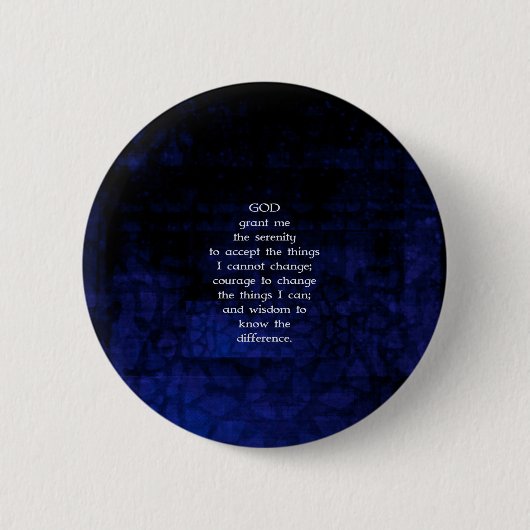 Das ruhige Gebet mit blauem Hintergrund Button (Vorderseite)