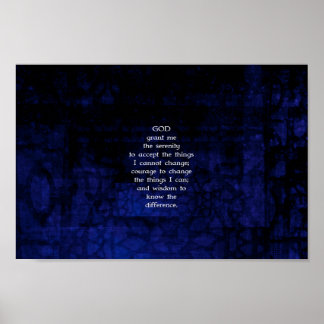 Das ruhige Gebet mit blauem Hintergrund Poster