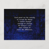 Das ruhige Gebet mit blauem Hintergrund Postkarte (Vorderseite)