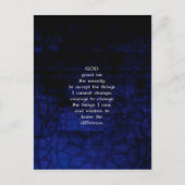 Das ruhige Gebet mit blauem Hintergrund Postkarte (Vorderseite)