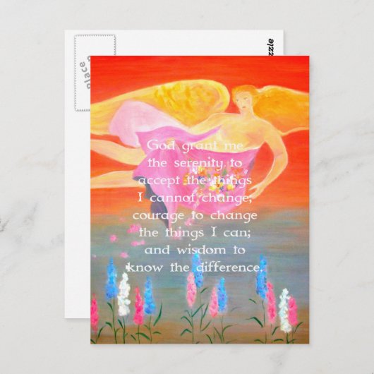 Das ruhige Gebet mit dem Angel der Folkloregie Postkarte (Vorne/Hinten)