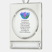 Das ruhige Gebet mit dem farbenprächtigen Lotus Bl Banner-Ornament Silber (Links)