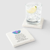 Das ruhige Gebet mit dem farbenprächtigen Lotus Bl Steinuntersetzer (Seitenansicht)