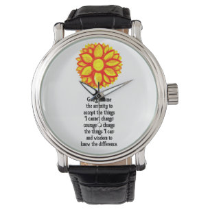 Das ruhige Gebet mit dem rot-gelben Lotus-Blossom Armbanduhr
