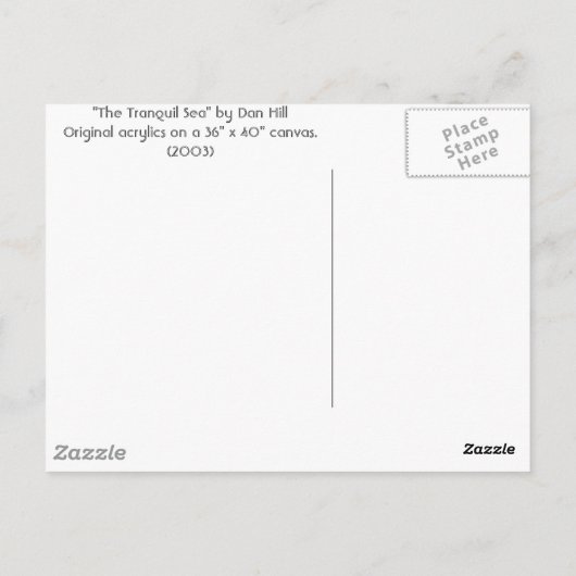 "Das ruhige Meer" Postkarte (Rückseite)