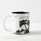 Das ruhige und einsame Meer, aber wir haben noch G Zweifarbige Tasse (Links)