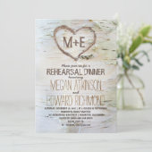 Das rustikale Abendessen mit Birkenbaum lädt zur P Einladung (Stehend Vorderseite)