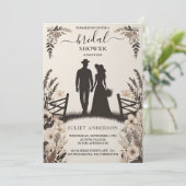 Das rustikale Brautparty Garden Spring Wood Boho Einladung (Stehend Vorderseite)