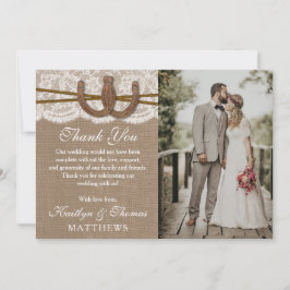 Das Rustikale Foto der Hochzeitskollektion Dankeskarte