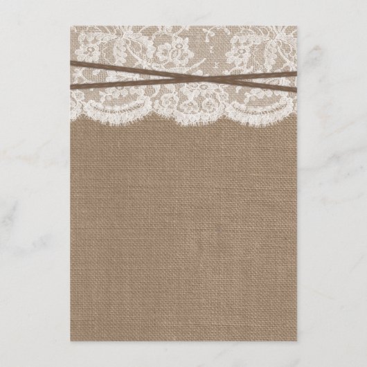 Das rustikale Menü der heiligen Ankerhochzeit Menükarte (Rückseite)