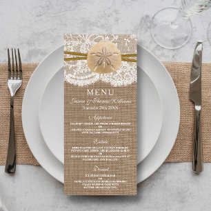 Das rustikale Sand Dollar Wedding Menü