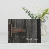 Das rustikales personalisierte Land-hölzerne Dankeskarte (Stehend Vorderseite)