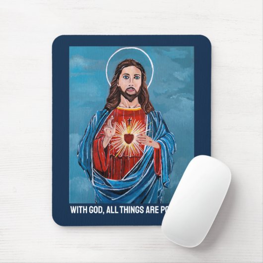Das Sacred Heart Gemälde von Alfred Fox Mousepad (Mit Mouse)