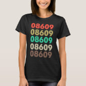 Das sagt 08609 Retro Zip-Code Zipcode 08609 T-Shirt (Vorderseite)