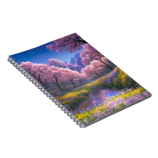Das Sakura-Blühen auf der grünen Wiese erobern Notizblock (Rechte Seite)
