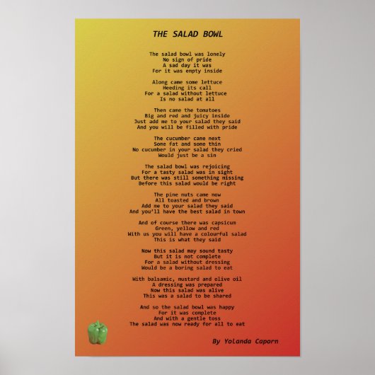 Das Salad Bowl Poster (Vorne)