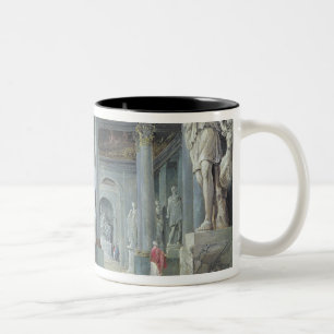 Das Salle DES Saisons am Louvre, C. 1802 Zweifarbige Tasse