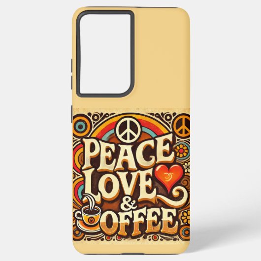 Das Samsung Handy Case für Liebe, Kaffee und Retro Galaxy Hülle (Rückseite)
