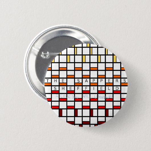 Das sappers-Sheffield-Abzeichen Button (Vorne & Hinten)