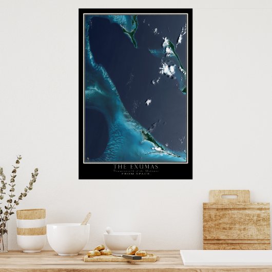 Das Satellitenplakat der Exumas Bahamas Poster (Küche)
