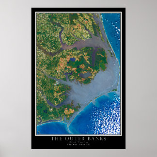 Das Satellitenposter der Außenbanken North Carolin Poster