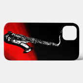 Das Saxophon (rot und schwarz) Case-Mate iPhone Hülle (Rückseite (Horizontal))