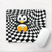 Das Schachbrett-Albtraum eines Penguins Mousepad (Mit Mouse)