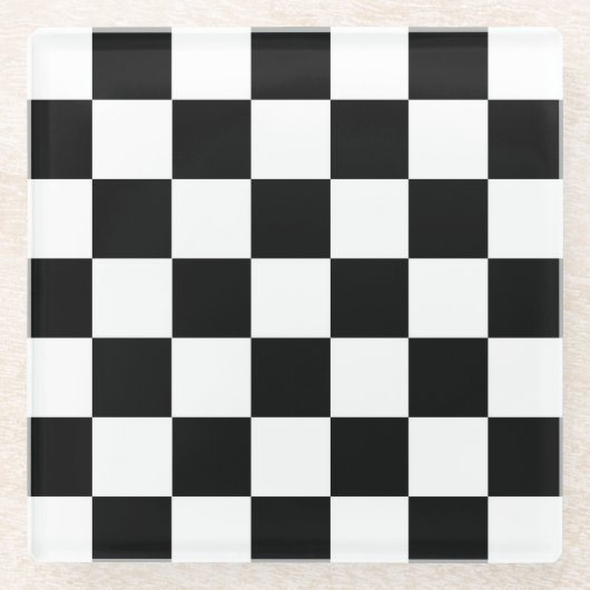 Das Schachbrett Flag Sport Design Glasuntersetzer (Vorderseite)