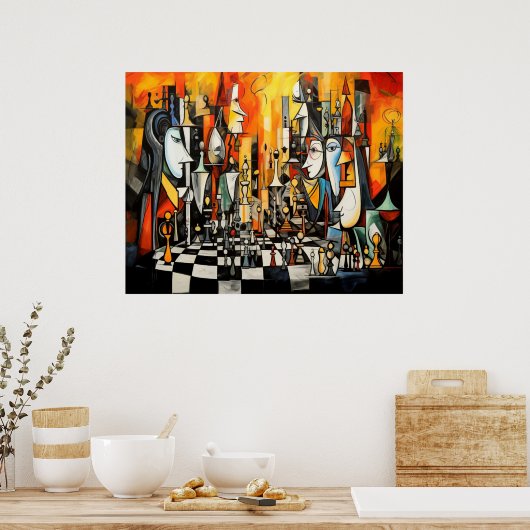 Das Schachspiel 3 Poster (Küche)