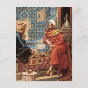 Das Schachspiel im Detail auf der Postkarte