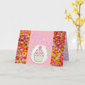 Das Schicksal der Tochter Prinzessin Cupcake Pink Karte (Gelbe Blume)