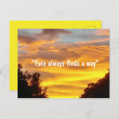 Das Schicksal findet immer einen Weg, Zitat Sunset Postkarte (Vorne/Hinten)