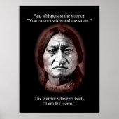 "Das Schicksal flüstert dem Krieger" Poster (Vorne)