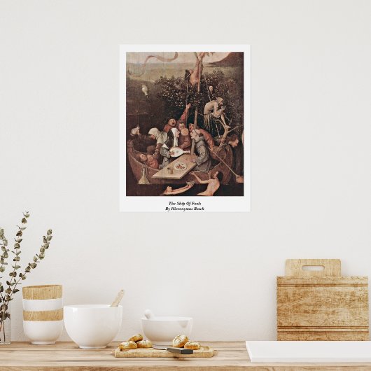 Das Schiff der Narren . Von Hieronymus Bosch Poster (Küche)