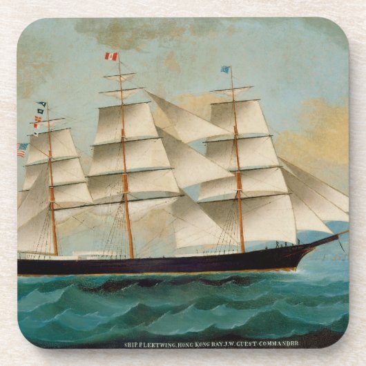 Das Schiff Fleetwing, Hong Kong-Bucht Getränkeuntersetzer (Vorderseite)