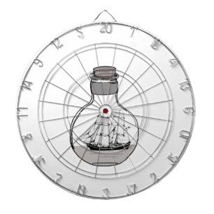 Das Schiff in der Glühlampe Dartscheibe