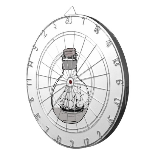 Das Schiff in der Glühlampe Dartscheibe (Vorderseite rechts)
