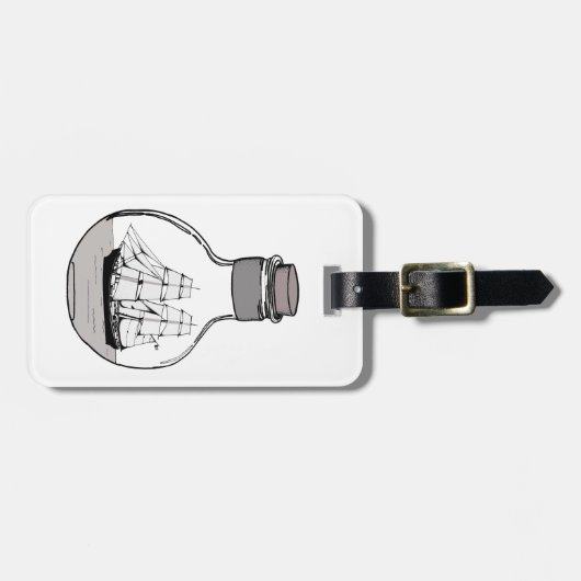 Das Schiff in der Glühlampe Gepäckanhänger (Vorderseite horizontal)