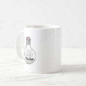 Das Schiff in der Glühlampe Kaffeetasse (Vorderseite Links)