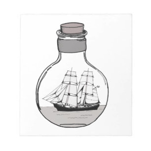 Das Schiff in der Glühlampe Notizblock