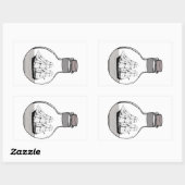 Das Schiff in der Glühlampe Rechteckiger Aufkleber (Blatt)