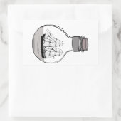 Das Schiff in der Glühlampe Rechteckiger Aufkleber (Tasche)