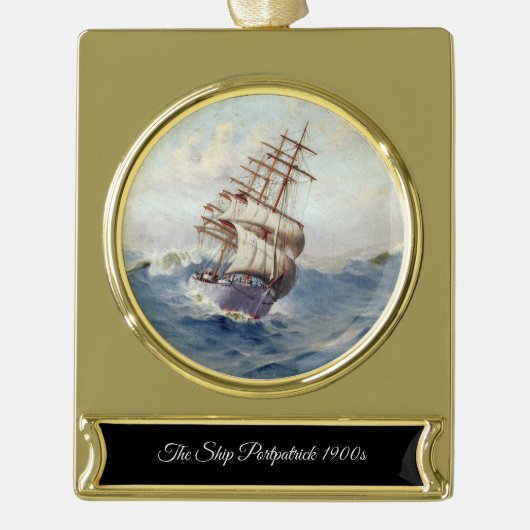 Das Schiff Portpatrick 1900er Banner-Ornament Gold (Vorderseite)