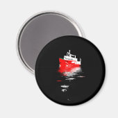 Das Schiff spiegelt sich in den Nachtgewässern wid Magnet (Vorderseite/Rückseite)
