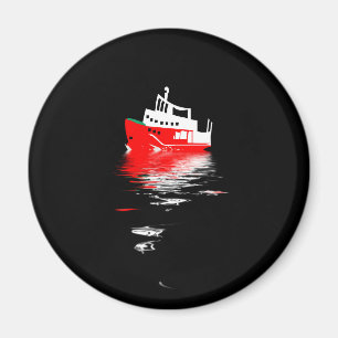 Das Schiff spiegelt sich in den Nachtgewässern wid Magnet