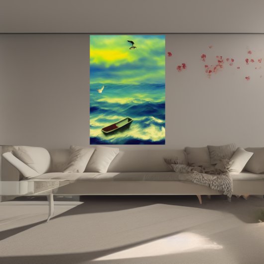 Das Schiff verlor auf See | AI Art Poster