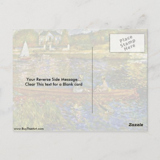 Das Schiff von Pierre-Auguste Renoir Postkarte (Rückseite)