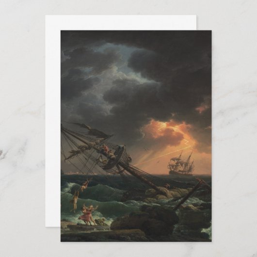 Das Schiffbruch von Claude-Joseph Vernet Einladung (Vorne/Hinten)