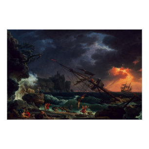 Das Schiffbruch von Claude Joseph Vernet Poster